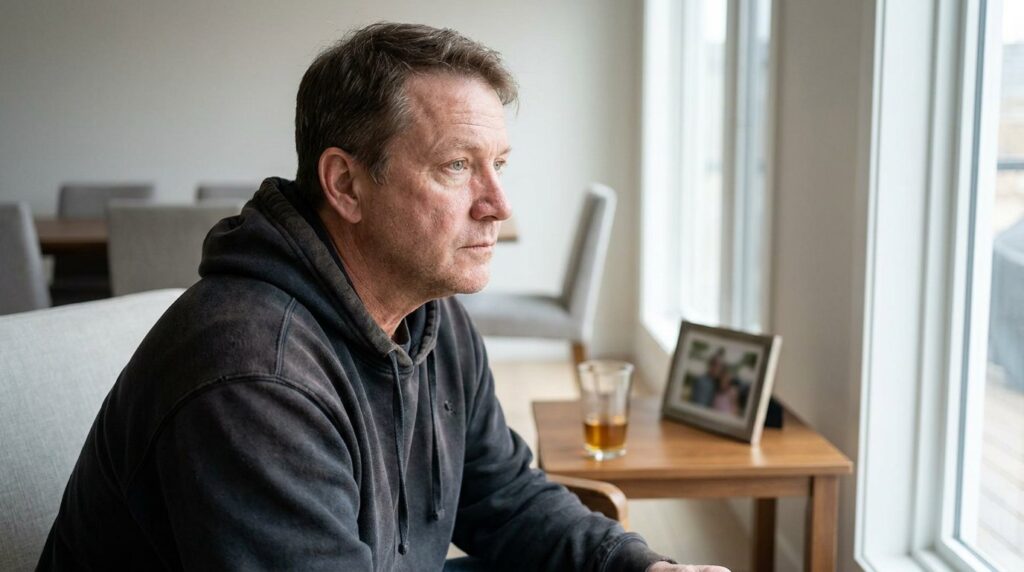 PTSD and substance use in veterans: a veteran reflecting at home before seeking treatment